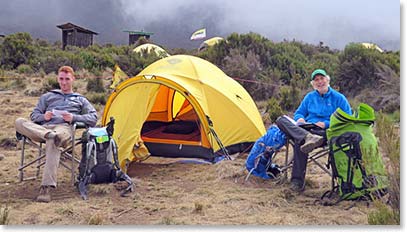 Jordan and Jon enjoying their time together at Shira Camp