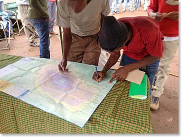 Jordan had a great idea to have all the BAI staff and climbers sign his map. He had about 70 signatures!