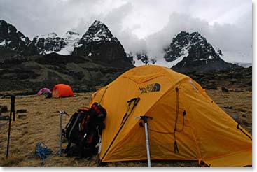 Snow clouds rolling in over Base Camp