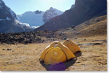 A beautiful clear day to rest at base camp