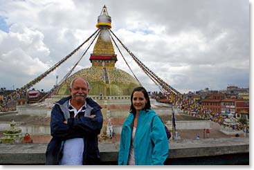 Rich and Bonnie at Boudhanath