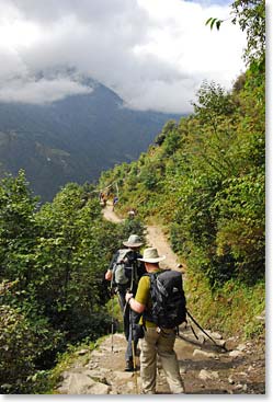 On the trail to Namche
