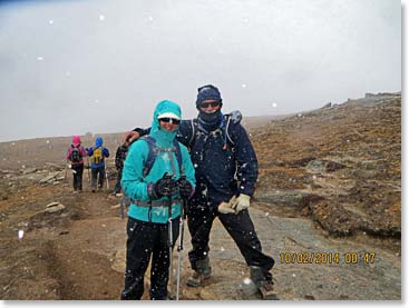 Snowing on the trail