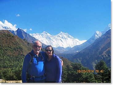 The last view of Everest from the Namche look out