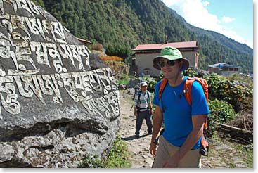 Scott hiking along the Mani walls