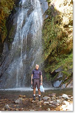 Ken enjoying the waterfall