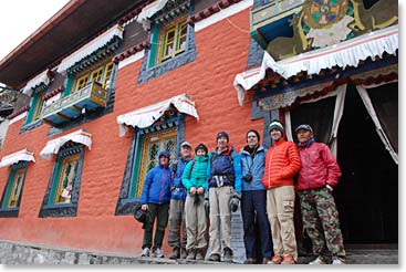 As we walked out of Namche to the west we walked past the Namche Monastery