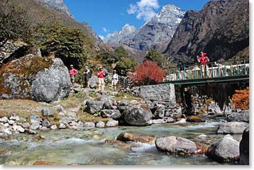 Leaving the traditional trail to Base Camp and hiking towards Thame