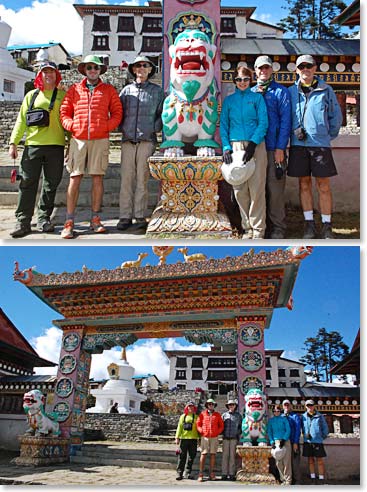 Team in front of monastery 