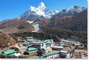 Pangboche is a classic Sherpa village, one of the highest that is permanently occupied. 