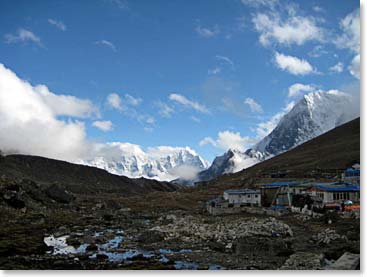 The view from our lodge in Lobuche