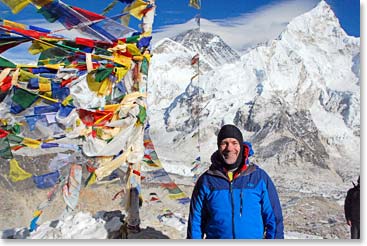 Bob stands at the top of Kala Patar