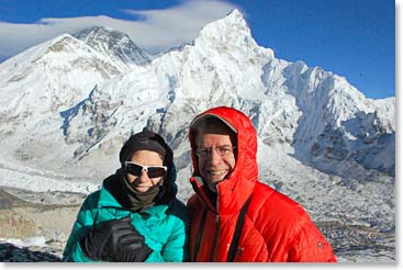 Barb and Scott enjoying their time on top of Kala Patar