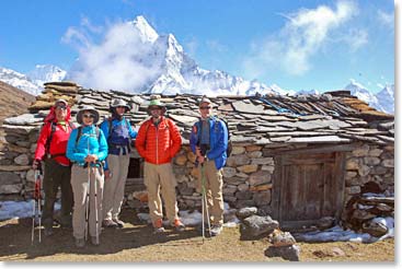 The team on their way to Dingboche