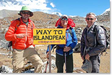 The Island Peak climbing team points us the way to their base camp