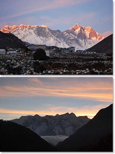 Stunning views from our lodge in Pangboche