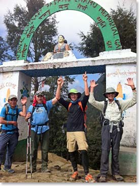 The team excited to arrive in Lukla.