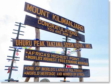 Uhuru Peak – o topo do Kilimanjaro (Uhuru Peak – the summit of Kilimanjaro)