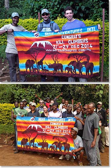 Congratulações ao sucesso no Kiliamanjaro (Congratulations team on great Kilimanjaro success!)
