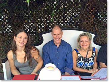 Leah, Gord and Elaine enjoying dinner at one of our favorite restaurants 1884 owned by chef Francis Mallman