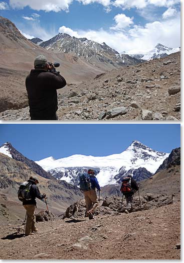 After passing Ibanez, start a steep trail to Plaza de Mulas