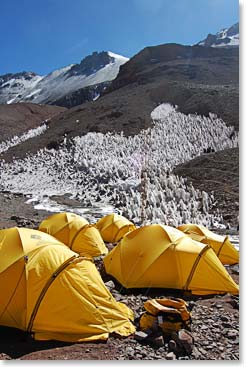 Our tents are set and waiting for us