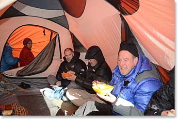 Tea time was followed by soup and dinner