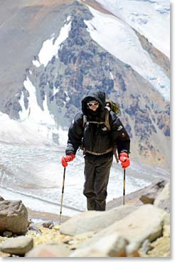 Gord climbing high in the mountains