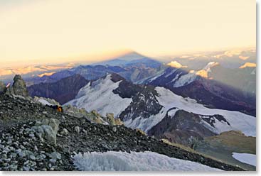 Osvi captured this photo of the shadow of Aconcagua in the early morning light