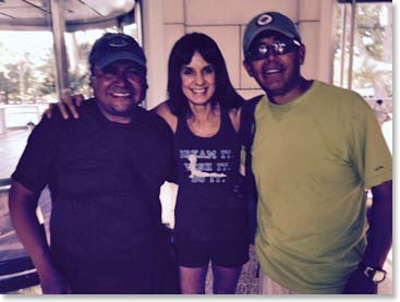 Osvaldo, Christina and Javier ready to go to Penitente