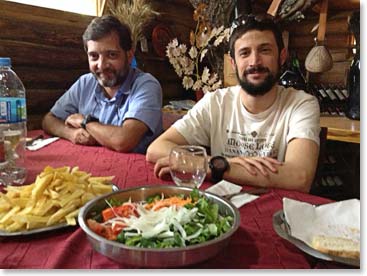 with fries and salad