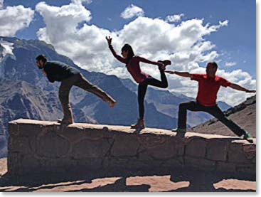 Yoga at 12,800 feet – Josh, Christina and Trevor