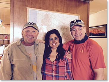 Wally, Sangeeta and Trevor in the lobby of our hotel