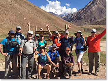 The group prepares for our first full day of hiking.