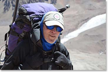 Jim climbing higher