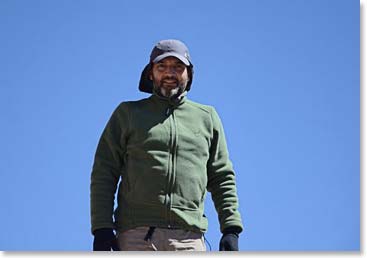 Pedro was waiting ahead of the team at Camp Canada