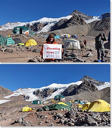 Later today the internet returned and I was able to send these photos of base camp