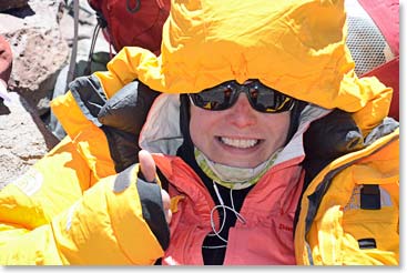Katie happy to be in high altitude