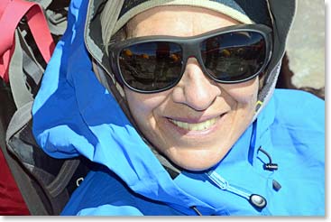 Dena smiling on this beautiful high altitude day!