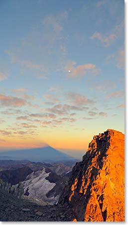 After we climbed for a while we saw the shadow of Aconcagua to the west.