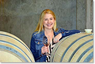 Lauren enjoying the wine