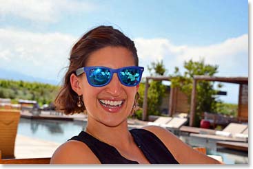 Kristen enjoying the sunny Mendoza weather
