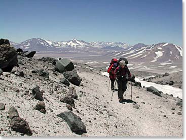 Hiking up to High Camp