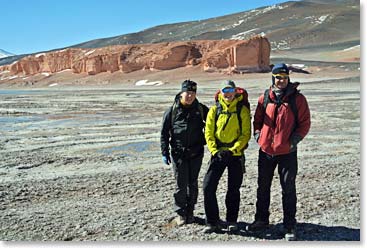 The red rock of Laguna Verde