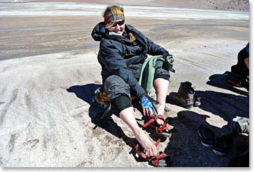 Johanna found her sandals to be useful on the hike.