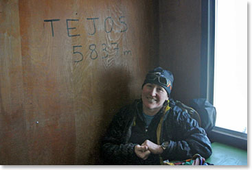 Tejos Hut, 5837 meters, was our high camp.