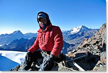 Taking a rest on a beautiful summit day