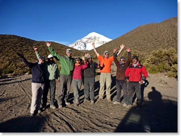 An excited climbing team