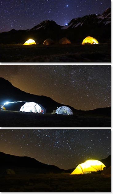Some incredible photos of base camp at night