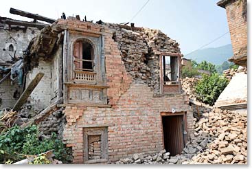 Most of the houses in the village of Bungamati were completely destroyed